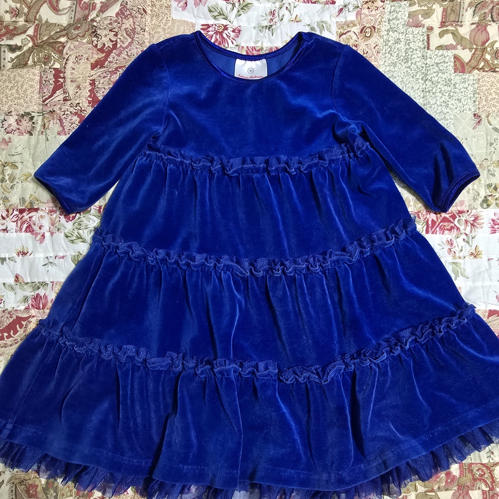 Hanna Andersson Royal Blue Velvet Dress